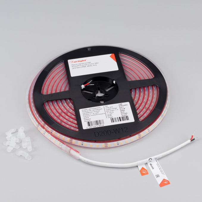 Светодиодная лента герметичная RTW-PFS-A120-11mm 24V White6000 (9.6 W/m, IP68, 2835, 5m), Arlight, 034026, изображение 3