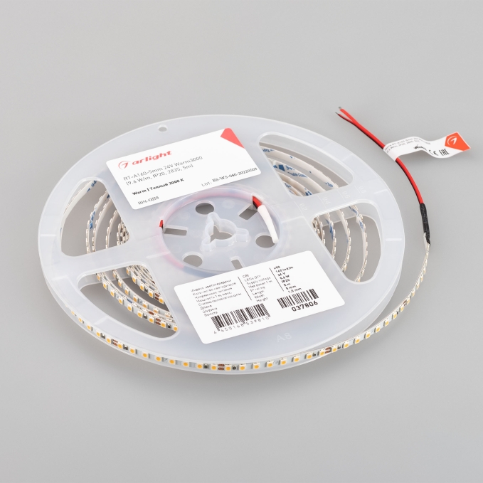 Светодиодная лента UL-A160-5mm 24V Warm3000 (9.6 W/m, IP20, 5m), Arlight, 037806(1), изображение 3 Светодиодная лента UL-A160-5mm 24V Warm3000 (9.6 W/m, IP20, 5m), Arlight, 037806(1), изображение 3