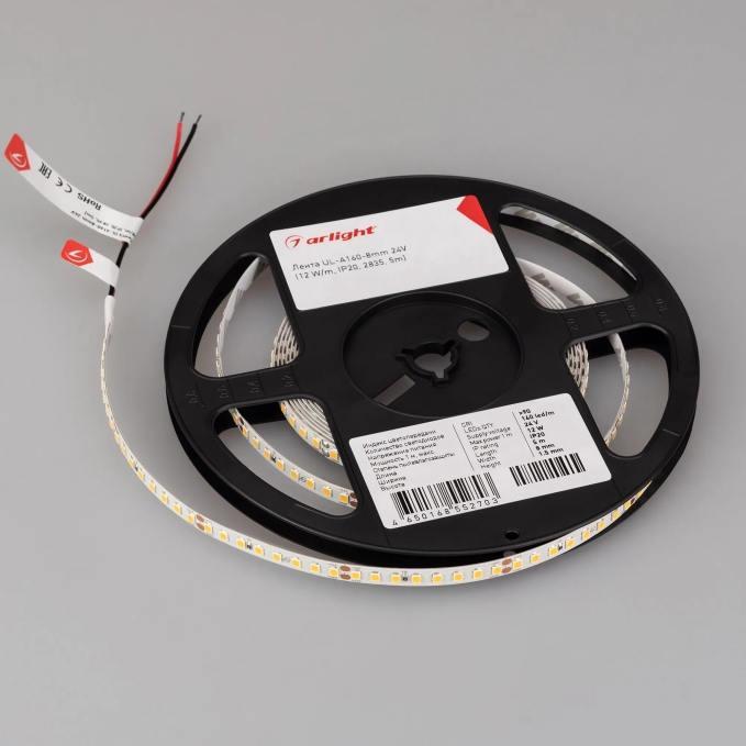 Светодиодная лента UL-A160-8mm 24V Warm3500 (12 W/m, IP20, 2835, 5m), Arlight, 042314, изображение 2 Светодиодная лента UL-A160-8mm 24V Warm3500 (12 W/m, IP20, 2835, 5m), Arlight, 042314, изображение 2