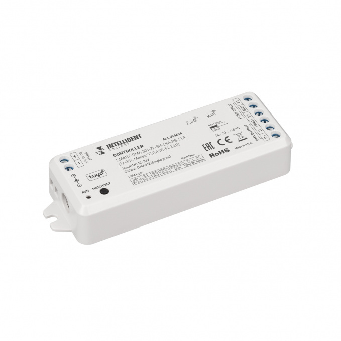 INTELLIGENT ARLIGHT Контроллер SMART-DMX-301-72-SH-DRI-PS-SUF (12-36V, Master, TUYA Wi-Fi, 2.4G), Arlight, 050434, изображение 1 INTELLIGENT ARLIGHT Контроллер SMART-DMX-301-72-SH-DRI-PS-SUF (12-36V, Master, TUYA Wi-Fi, 2.4G), Arlight, 050434, изображение 1