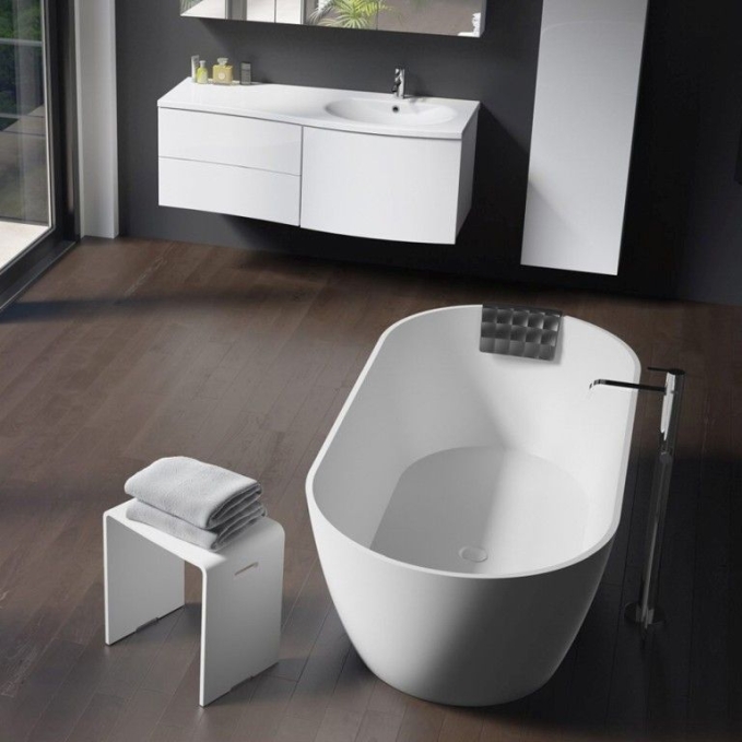 Ванна из искусственного камня Riho Bilbao 170x80 B118001105 белая матовая отдельно стоящая