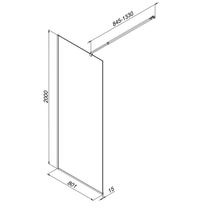 Душевая перегородка AM.PM Func W84WI-80-F1-MTE
