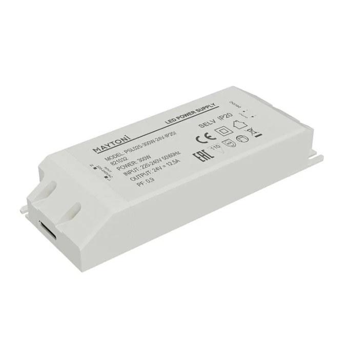 Источник напряжения PSL025 24В 300Вт IP20, Maytoni, 821032 Источник напряжения PSL025 24В 300Вт IP20, Maytoni, 821032