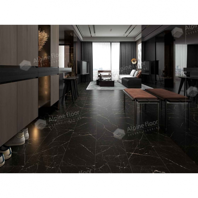Кварцвиниловая плитка Alpine Floor Light Stone Неро, ECO-15-21 Кварцвиниловая плитка Alpine Floor Light Stone Неро, ECO-15-21