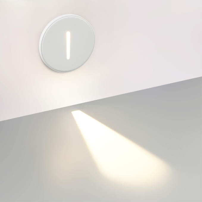 Подсветка лестницы круглая IP20 LED 3W 3000K 220V GIPS HIGHTECH ODL25 339 ODEON LIGHT 7081/3WL, фото на белом фоне Подсветка лестницы круглая IP20 LED 3W 3000K 220V GIPS HIGHTECH ODL25 339 ODEON LIGHT 7081/3WL, фото на белом фоне