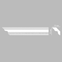 Карниз, плинтус потолочный с рисунком Decomaster DT-138F гибкий, 55x55x2400 мм