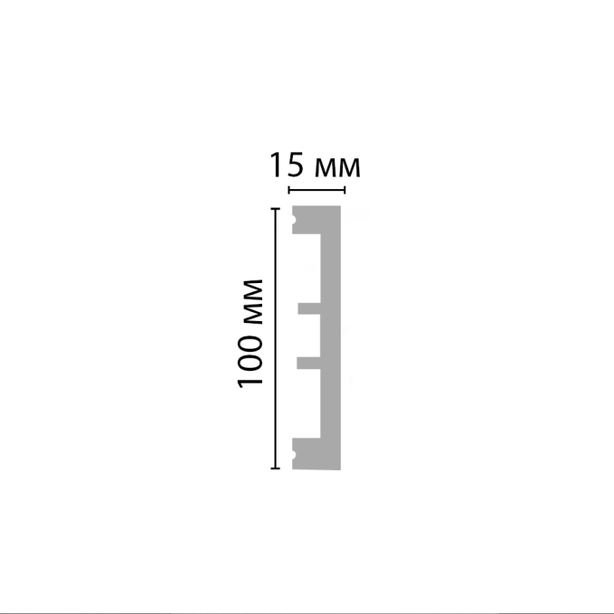Молдинг гладкий Decomaster D163 ДМ, 100x15x2000 мм Молдинг гладкий Decomaster D163 ДМ, 100x15x2000 мм