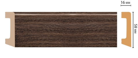 Плинтус напольный Decomaster D234-81ДМ, 58x16x2400 мм