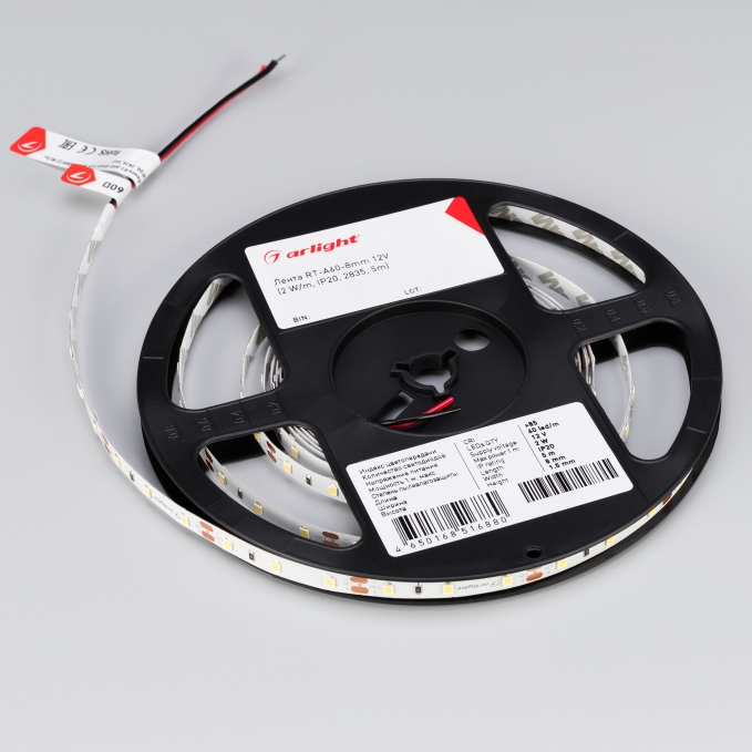 Светодиодная лента RT-A60-8mm 12V White6000 (2 W/m, IP20, 2835, 50m), Arlight, 029752(3), изображение 2 Светодиодная лента RT-A60-8mm 12V White6000 (2 W/m, IP20, 2835, 50m), Arlight, 029752(3), изображение 2