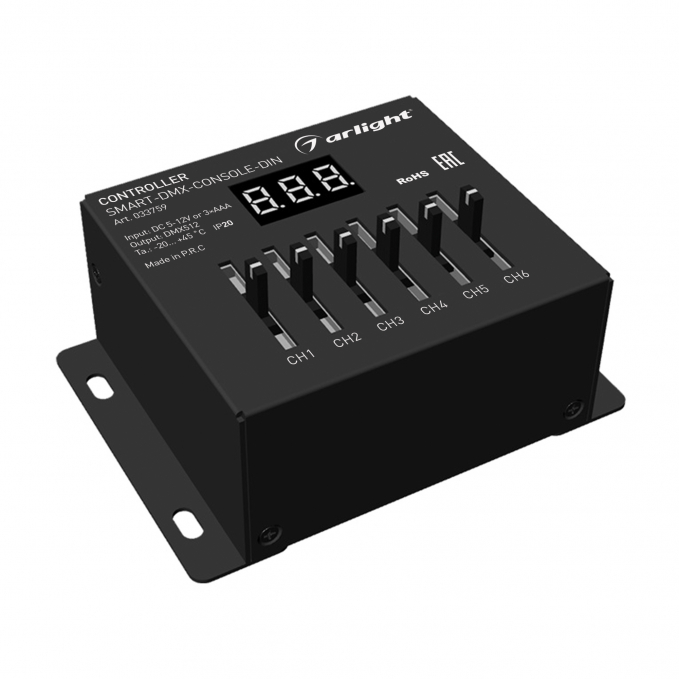 Контроллер SMART-DMX-CONSOLE-DIN (5-12V, 6CH, XLR3), Arlight, 033759, изображение 1 Контроллер SMART-DMX-CONSOLE-DIN (5-12V, 6CH, XLR3), Arlight, 033759, изображение 1