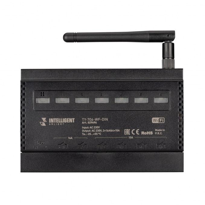 INTELLIGENT ARLIGHT Релейный модуль TY-706-WF-DIN (230V, 2х16A + 4х10А), Arlight, 029696, изображение 3