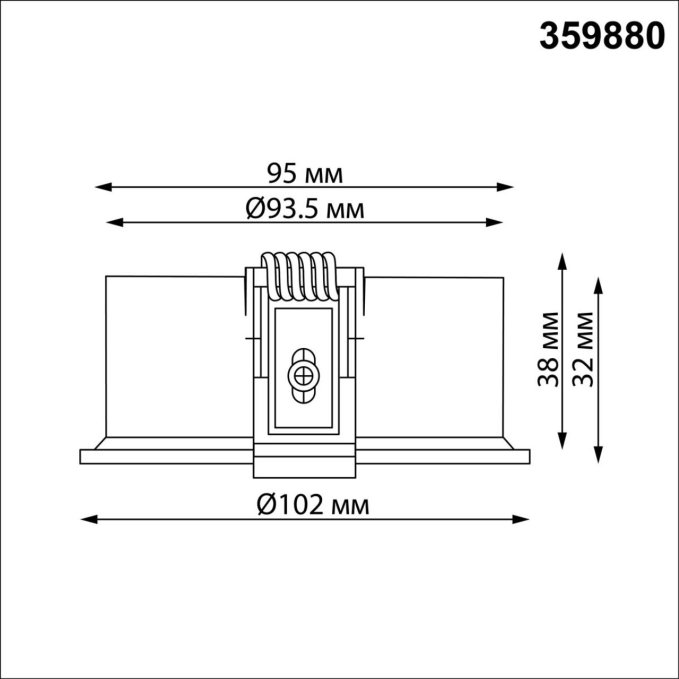 Светильник встраиваемый с переключателем цв. температуры IP20 LED 18W 100-265V 3000К/4000К/6000К LANTE WIR NT26 000 NOVOTECH 359880, схема товара