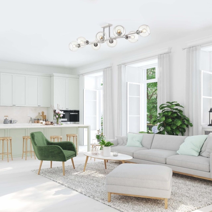 Люстра потолочная E14 8*40W 220V ALANA MODERNI LN26 222 LUMION 4517/8C, фото в интерьере 1 Люстра потолочная E14 8*40W 220V ALANA MODERNI LN26 222 LUMION 4517/8C, фото в интерьере 1