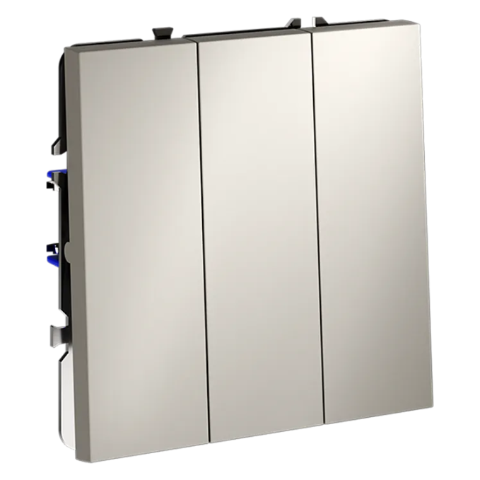 Выключатель встраиваемый VOLTUM S70 трехклавишный 10А, (кашемир), Voltum, VLS030103 Выключатель встраиваемый VOLTUM S70 трехклавишный 10А, (кашемир), Voltum, VLS030103