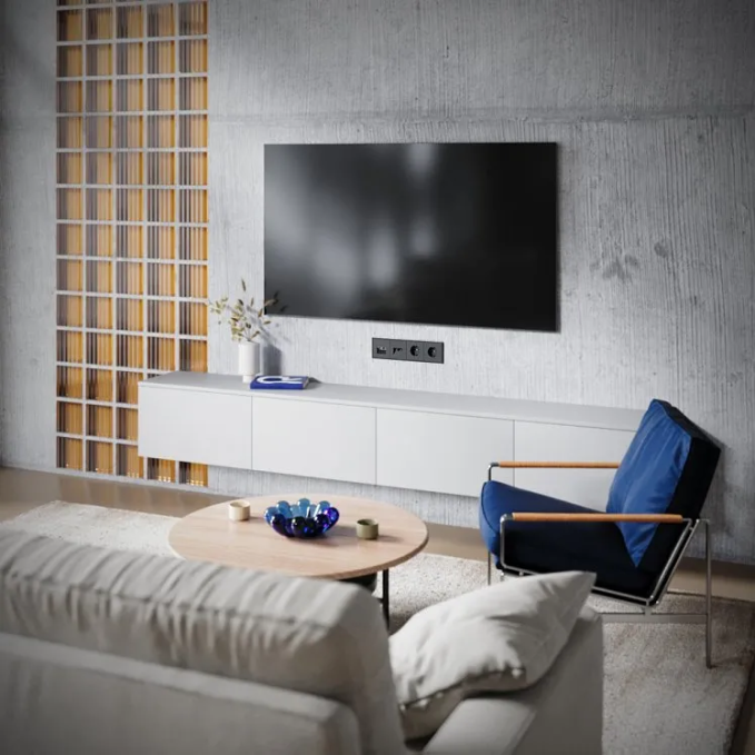 Накладка для розетки TV+RJ45 кат. 6, S70 (черный матовый), Voltum, VLS002708 Накладка для розетки TV+RJ45 кат. 6, S70 (черный матовый), Voltum, VLS002708
