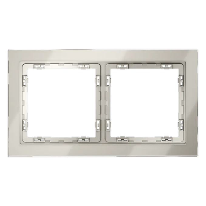 Рамка стеклянная VOLTUM S70 на 2 поста, (кашемир, стекло), Voltum, VLS110203