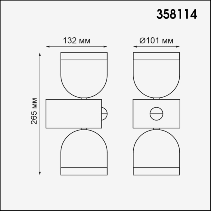 Ландшафтный настенныйсветильник IP65 LED 3000К 20W GALEATI STREET NT19 366 NOVOTECH 358114, схема товара Ландшафтный настенныйсветильник IP65 LED 3000К 20W GALEATI STREET NT19 366 NOVOTECH 358114, схема товара
