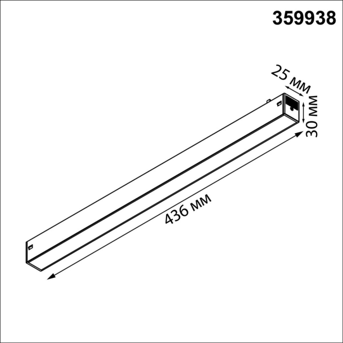 Трековый светильник с переключ. цв. темпер. IP20 LED 3000К/4000К/6000К 24W 90-240V VECTOR PORT NT25 208 NOVOTECH 359938, схема товара Трековый светильник с переключ. цв. темпер. IP20 LED 3000К/4000К/6000К 24W 90-240V VECTOR PORT NT25 208 NOVOTECH 359938, схема товара