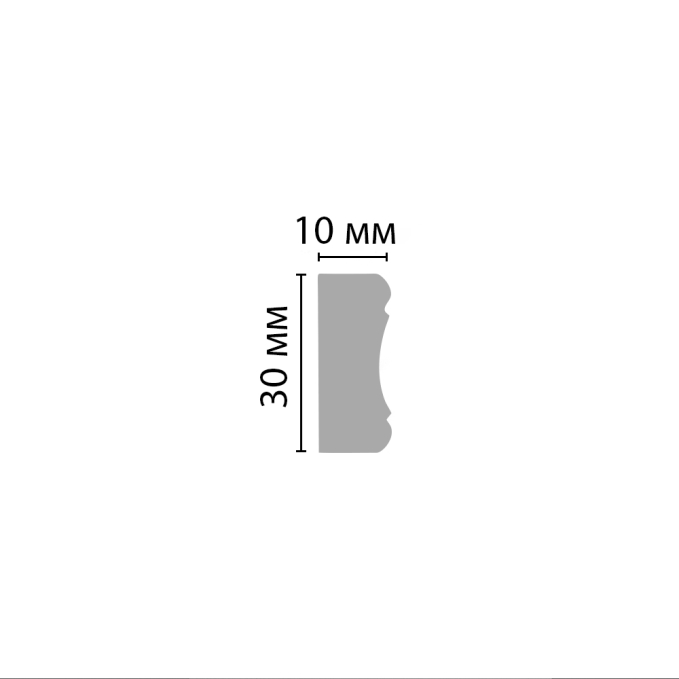 Молдинг гладкий Decomaster D165ДМ, 30x10x2000 мм