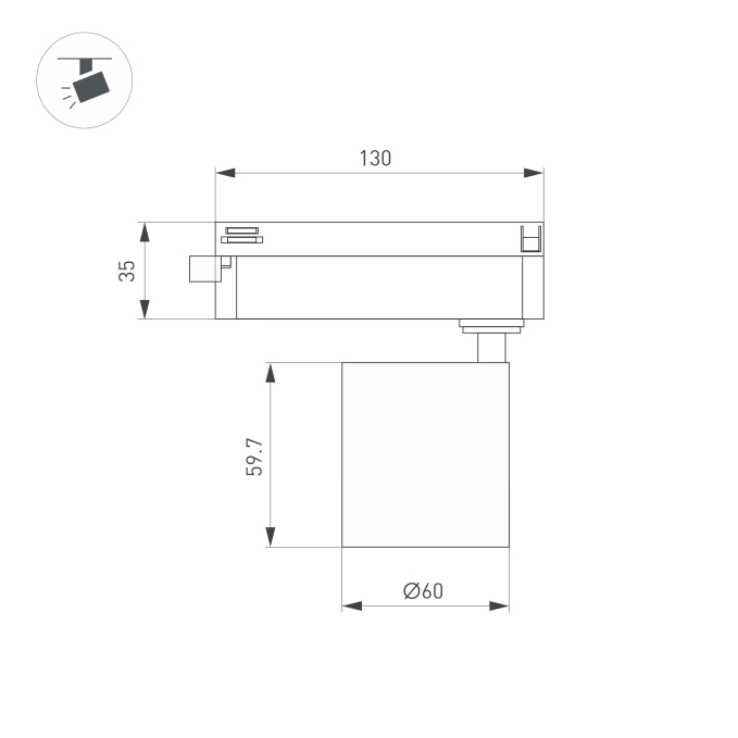 Светильник LGD-DYKE-2TR-R60-8W Day4000 (BK, 20 deg, 230V), Arlight, 052138, изображение 2