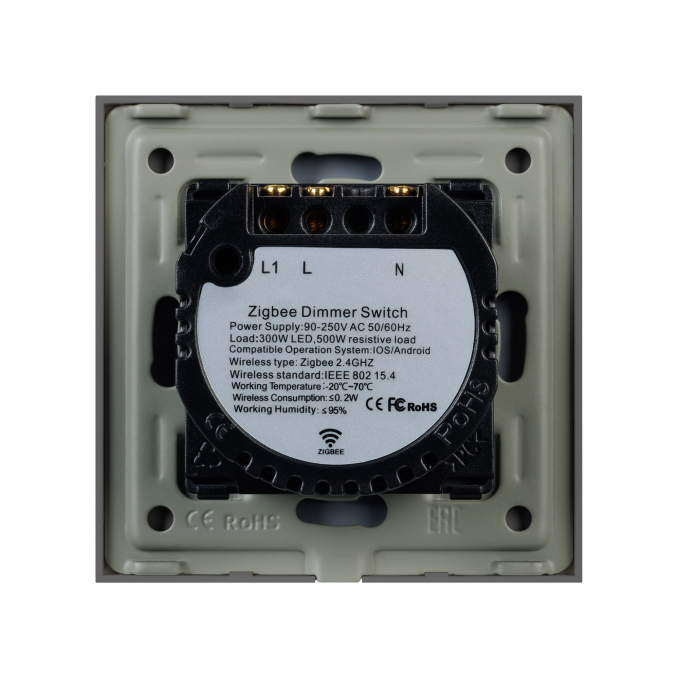 Светорегулятор сенсорный с Zigbee управлением SWT-OMALI-SD3-ZB-GR (250V, 500W), Arlight, 050063, изображение 2 Светорегулятор сенсорный с Zigbee управлением SWT-OMALI-SD3-ZB-GR (250V, 500W), Arlight, 050063, изображение 2