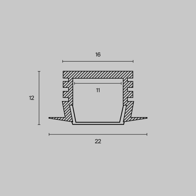 Алюминиевый профиль встраиваемый с накладным фланцем 22x12 (Серебро, 2 м), ALM006S-2M, ALM006S-2M, изображение 4 Алюминиевый профиль встраиваемый с накладным фланцем 22x12 (Серебро, 2 м), ALM006S-2M, ALM006S-2M, изображение 4