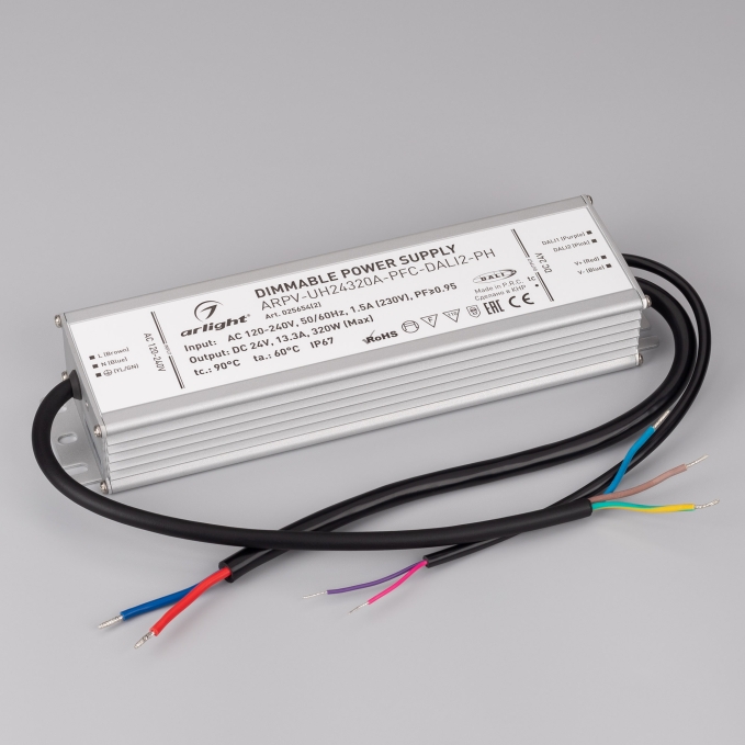 Блок питания ARPV-UH24320A-PFC-DALI2-PH (24V, 13.3A, 320W), Arlight, 025654(2), изображение 2 Блок питания ARPV-UH24320A-PFC-DALI2-PH (24V, 13.3A, 320W), Arlight, 025654(2), изображение 2