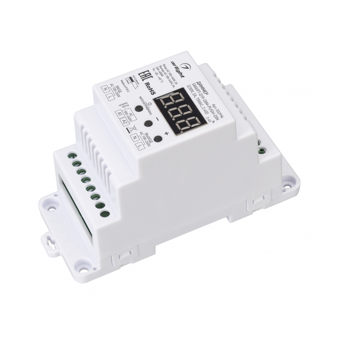 Диммер SMART-D19-DIM-PUSH-DIN (230V, 2A, TRIAC, 2.4G), Arlight, 032994, изображение 1 Диммер SMART-D19-DIM-PUSH-DIN (230V, 2A, TRIAC, 2.4G), Arlight, 032994, изображение 1