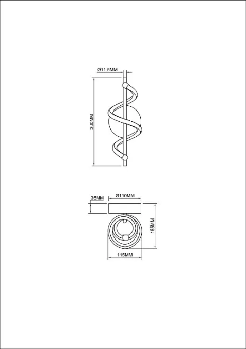 Настенный светильник (бра) Хеликс / Helix 13 Вт LED, Freya, FR6097WL-L12W Настенный светильник (бра) Хеликс / Helix 13 Вт LED, Freya, FR6097WL-L12W