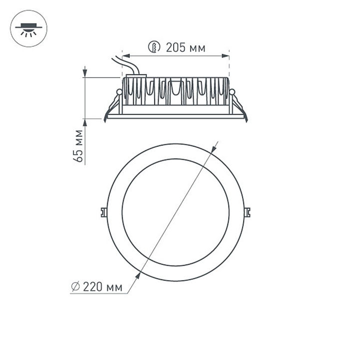 Светодиодный светильник LTD-220WH-FROST-30W Day White 110deg, Arlight, 021498 Светодиодный светильник LTD-220WH-FROST-30W Day White 110deg, Arlight, 021498