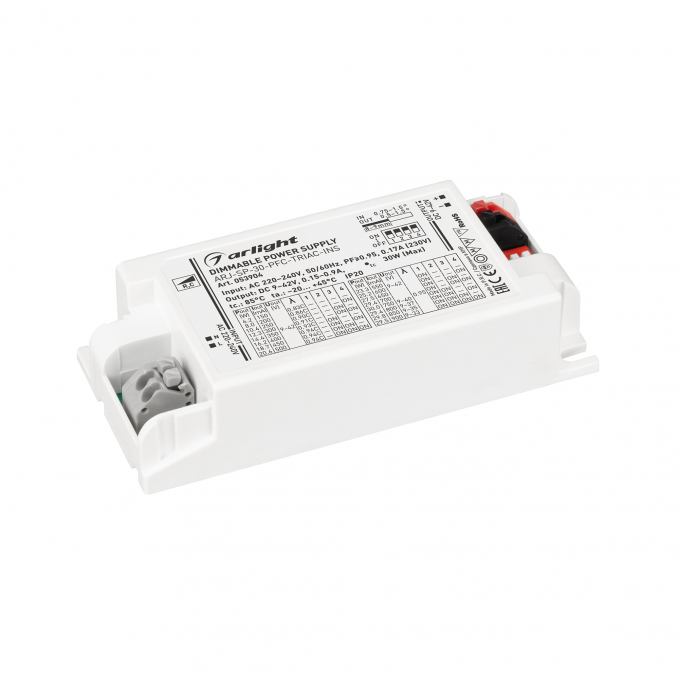 Блок питания ARJ-SP-30-PFC-TRIAC-INS (30W, 9-42V, 0.15-0.9A), Arlight, 053904, изображение 1