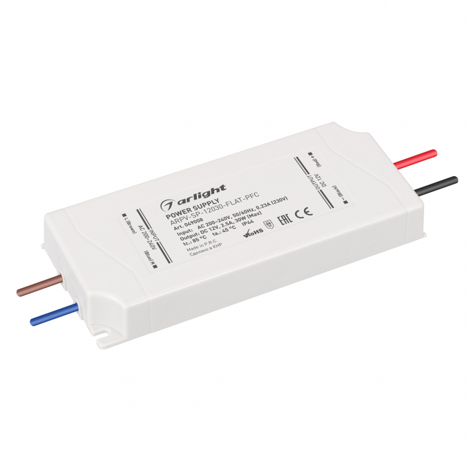 Блок питания ARPV-SP-12030-FLAT-PFC (12V, 2.5A, 30W), Arlight, 049008, изображение 1 Блок питания ARPV-SP-12030-FLAT-PFC (12V, 2.5A, 30W), Arlight, 049008, изображение 1
