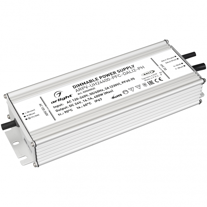 Блок питания ARPV-UH24400-PFC-DALI2-PH (24V, 16.7A, 400W), Arlight, 025655(2), изображение 1 Блок питания ARPV-UH24400-PFC-DALI2-PH (24V, 16.7A, 400W), Arlight, 025655(2), изображение 1