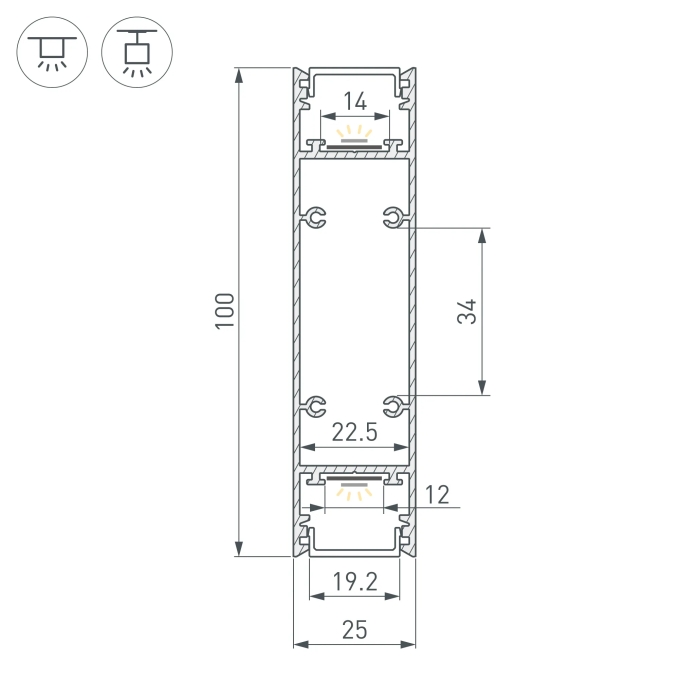 Профиль SL-LINE-25100-DUAL-2500 GOLD CHAMPAGNE , Arlight, 050503, изображение 3 Профиль SL-LINE-25100-DUAL-2500 GOLD CHAMPAGNE , Arlight, 050503, изображение 3