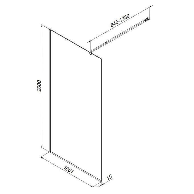 Душевая перегородка AM.PM Func W84WI-100-F1-BTE