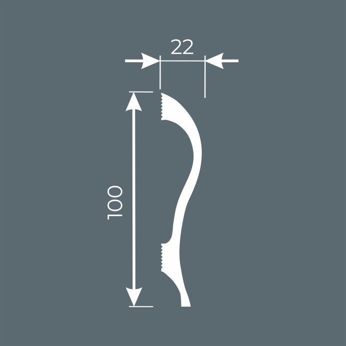 Плинтус Cosca Decor PX038, 100х22x2000 мм, Экополимер Плинтус Cosca Decor PX038, 100х22x2000 мм, Экополимер