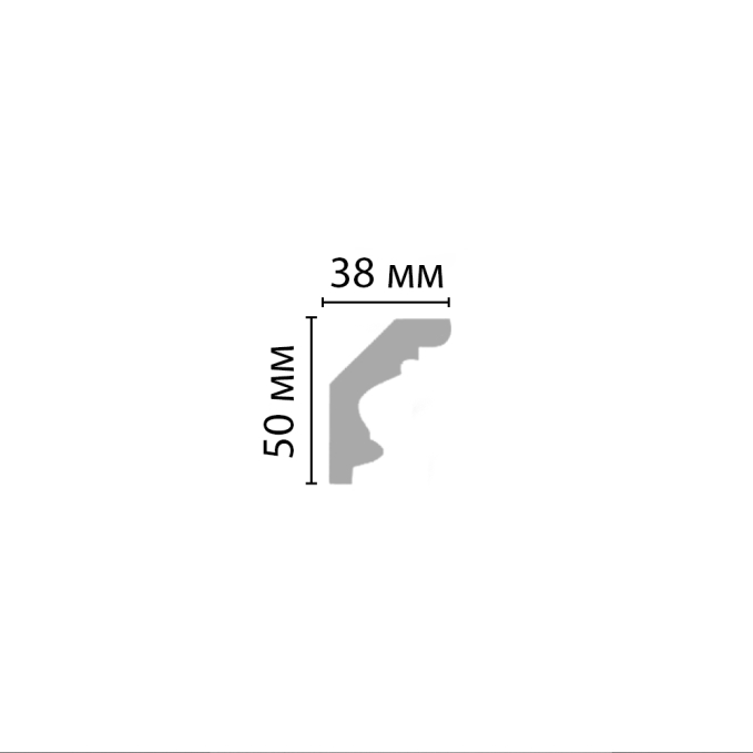 Карниз, плинтус потолочный гладкий Decomaster 96686F гибкий, 50x38x2400 мм Карниз, плинтус потолочный гладкий Decomaster 96686F гибкий, 50x38x2400 мм