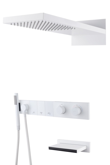Душевой комплект со смесителем Boheme Zodiac 133-2-MW белый матовый