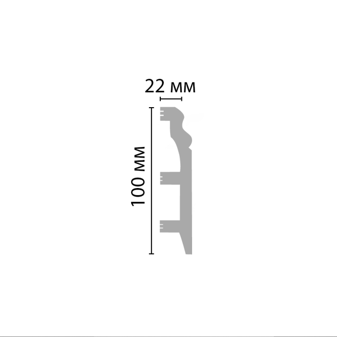 Плинтус напольный Decomaster D232-1633ДМ, 100x22x2400 мм Плинтус напольный Decomaster D232-1633ДМ, 100x22x2400 мм