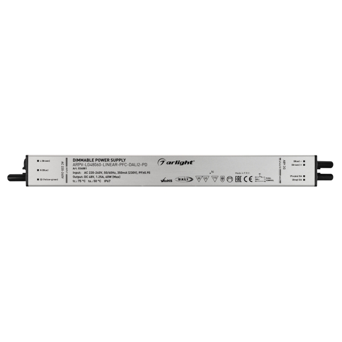 Блок питания ARPV-LG48060-LINEAR-PFC-DALI2-PD (48V, 1.25A, 60W), Arlight, 034881, изображение 2 Блок питания ARPV-LG48060-LINEAR-PFC-DALI2-PD (48V, 1.25A, 60W), Arlight, 034881, изображение 2