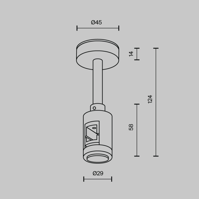 Крепление потолочное Short 78мм с вводом питания Flarity черный, TRA156C-B1-B, изображение 4 Крепление потолочное Short 78мм с вводом питания Flarity черный, TRA156C-B1-B, изображение 4