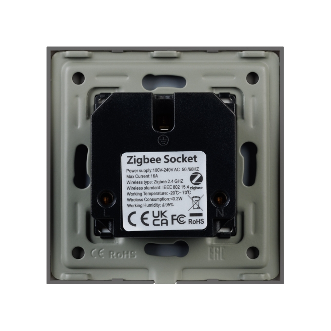 Розетка электрическая с Zigbee управлением SCT-OMALI-EUZB1-PL-GR (240V, 16A, Zigbee), Arlight, 050101, изображение 3 Розетка электрическая с Zigbee управлением SCT-OMALI-EUZB1-PL-GR (240V, 16A, Zigbee), Arlight, 050101, изображение 3