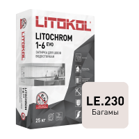 Затирка цементная Litokol Litochrom 1-6 Evo LE.230 Багамы, 25 кг Затирка цементная Litokol Litochrom 1-6 Evo LE.230 Багамы, 25 кг