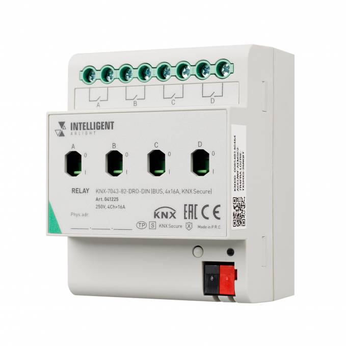 INTELLIGENT ARLIGHT Релейный модуль KNX-7043-82-DRO-DIN (BUS, 4x16А, KNX Secure), Arlight, 041225, изображение 1 INTELLIGENT ARLIGHT Релейный модуль KNX-7043-82-DRO-DIN (BUS, 4x16А, KNX Secure), Arlight, 041225, изображение 1