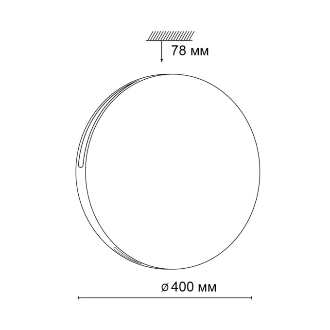 Светильник LED 48Вт 4000К D400 IP43 VALE PALE SN 000 СОНЕКС 3040/DL, схема товара Светильник LED 48Вт 4000К D400 IP43 VALE PALE SN 000 СОНЕКС 3040/DL, схема товара