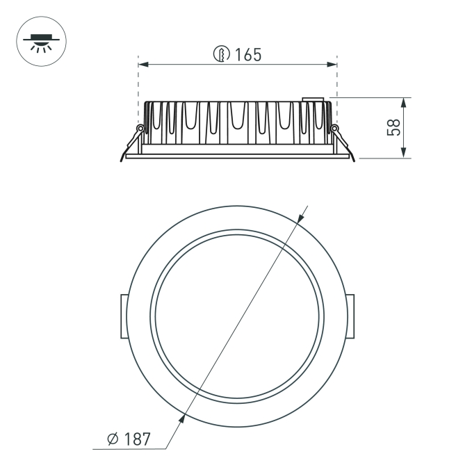 Светильник MS-MIST-BUILT-R187-21W Day4000 (WH, 110 deg, 230V), Arlight, 039063 Светильник MS-MIST-BUILT-R187-21W Day4000 (WH, 110 deg, 230V), Arlight, 039063