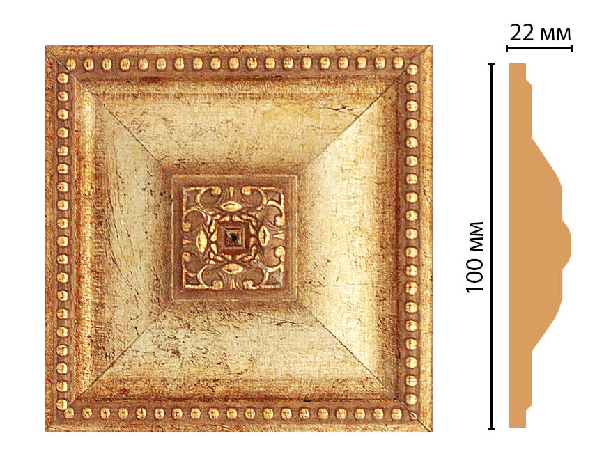 Вставка цветная Decomaster D209-126, 100x100x22 мм Вставка цветная Decomaster D209-126, 100x100x22 мм